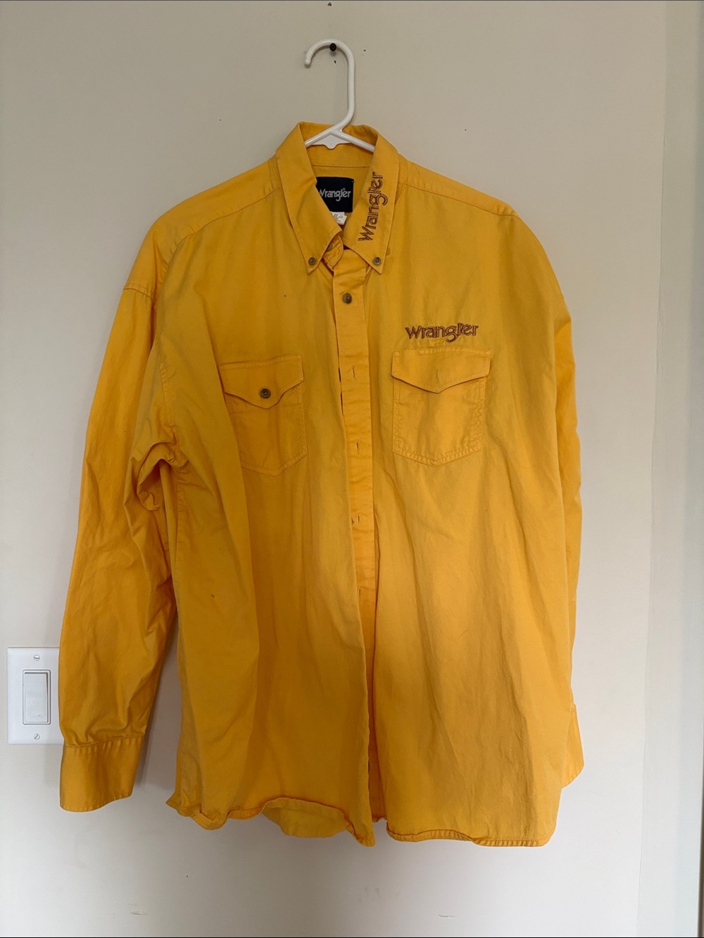 Vintage Wrangler Bright Yellow Western Button-Up Shirt